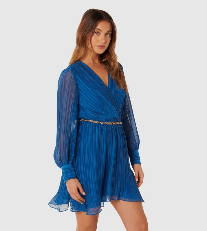 forever new  GENEVIEVE Pleated Mini Dress for Women | Best Price UAE